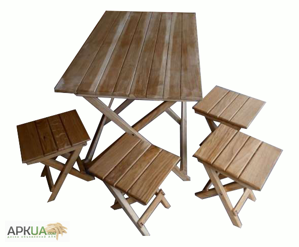  ДУБОВЫЙ раскладной стол и складные стулья для пикника, дачи и .