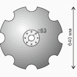 Диск бороны БДФ ромашка (вырезной - сферический), дисковая борона, диск, диск на борону