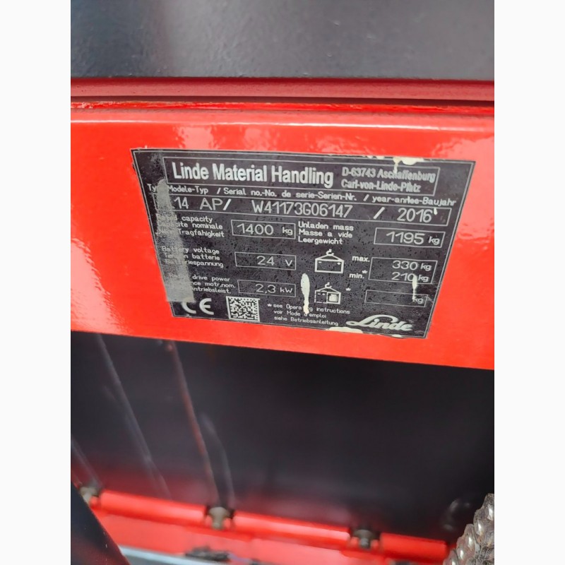 Фото 14. Штабелер Електро Навантажувач в дорозі 2016 Linde L14АР 1, 4т 4, 8м