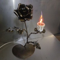 Подсвечник Роза кованый с нержавеющей стали, ручной работы
