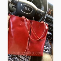 Кожаные сумки в красном цвете, оптом и в розницу