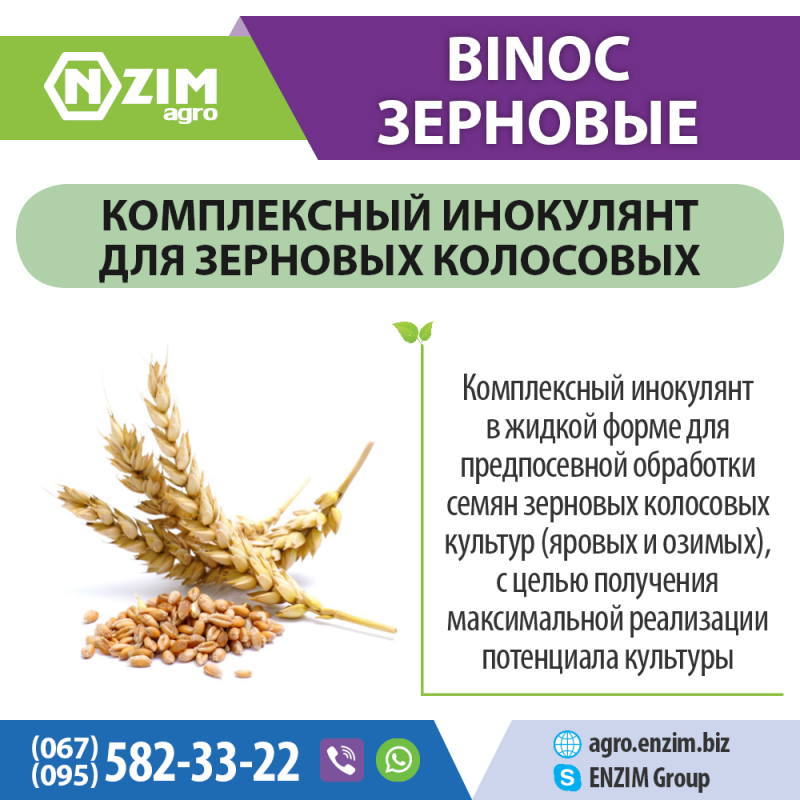 Фото 4. BiNoc Зерновые ENZIM Agro - Инокулянт для зерновых колосовых культур (яровых и озимых)